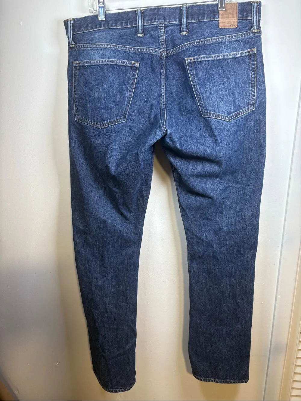 Men's Straight-Leg Jeans in Dark Blue Denim